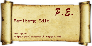 Perlberg Edit névjegykártya